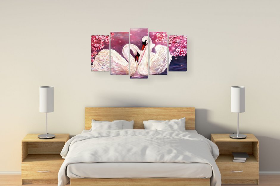 Картины в спальню над кроватью в современном стиле