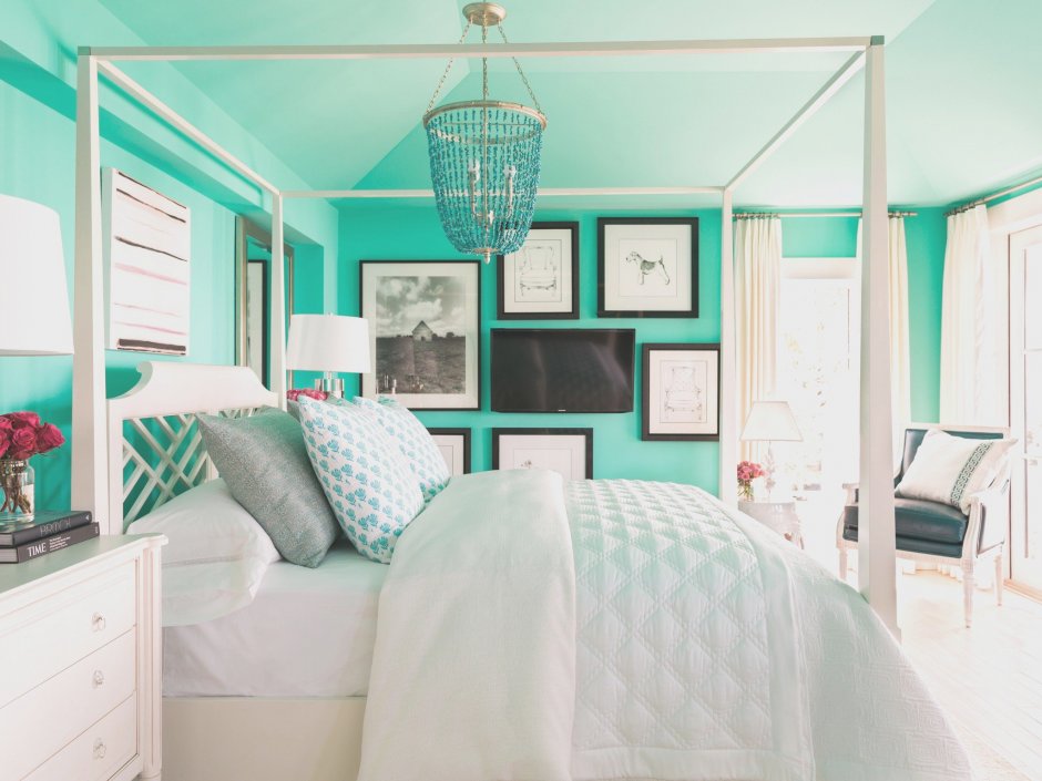 Спальня в классическом стиле мятный цвет