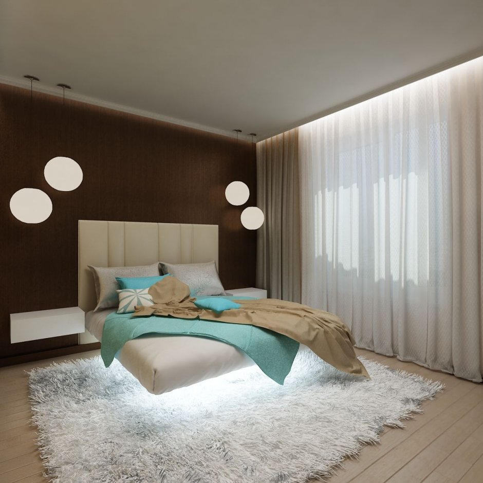 Спальная кровать с подсветкой