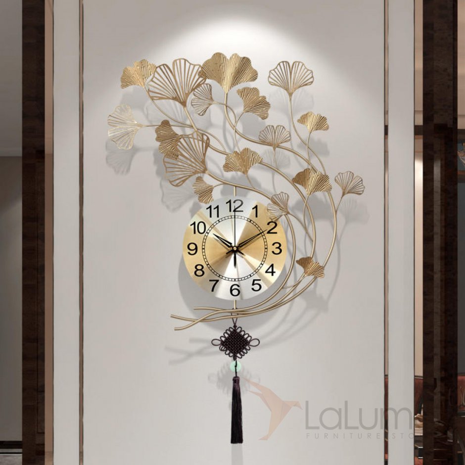 Настенные дизайнерские часы из латуни