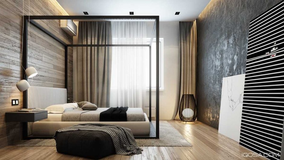Спальня в стиле Минимализм с элементами лофта