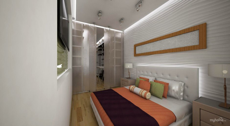 Дизайн спальни в типовой трешке