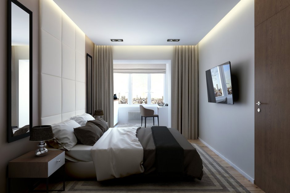 Спальня в минималистическом стиле 12кв.м