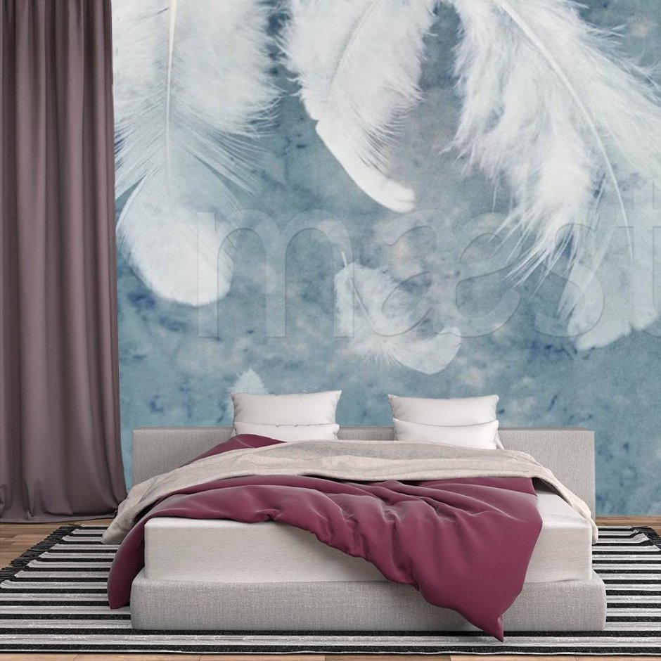 Дизайн спальни с ангелами у изголовья