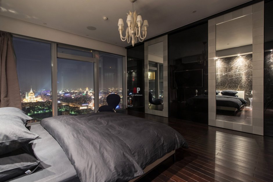Красивые спальни с панорамными окнами