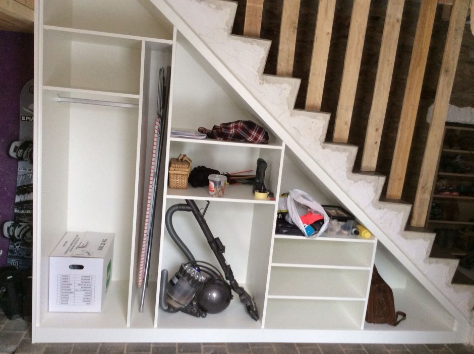 Шкаф для одежды под лестницей