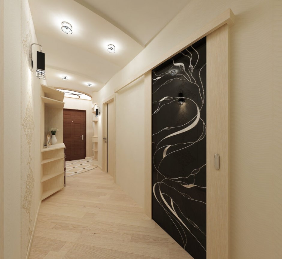 Белая плитка в коридоре