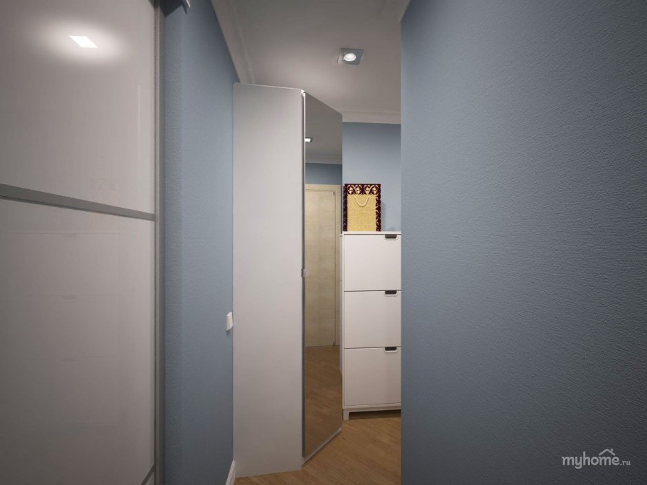 Интерьер холодильник в коридоре