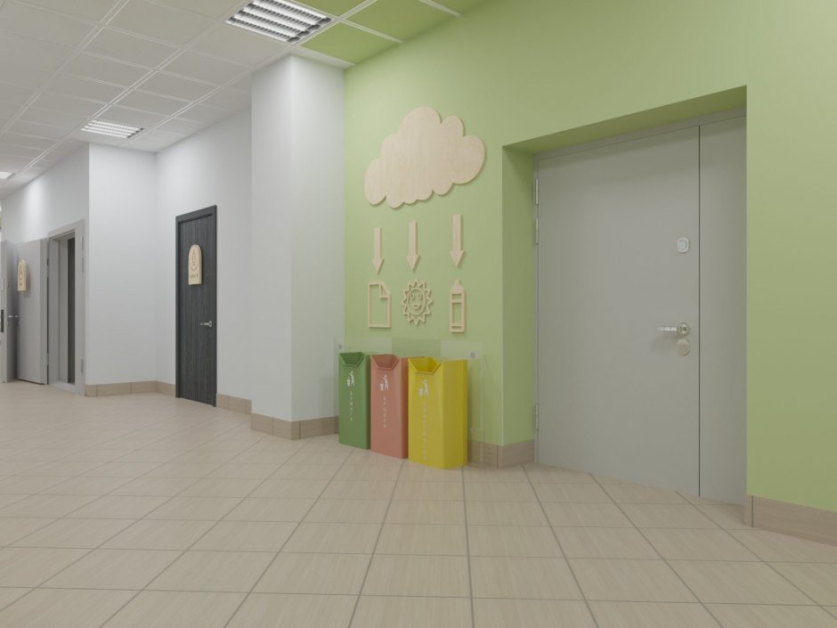 Стены в школах в коридоре