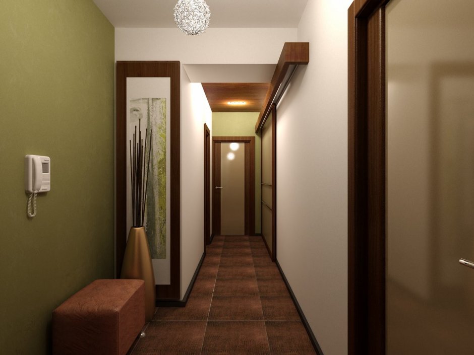 Длинный узкий коридор в квартире