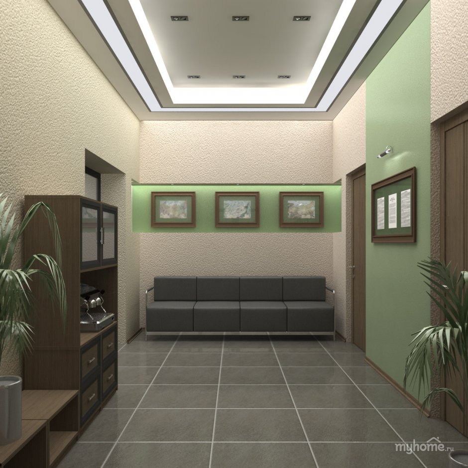 Дизайн коридора офиса гос учреждения