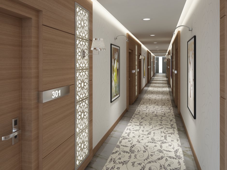 Красивые коридоры в гостинице