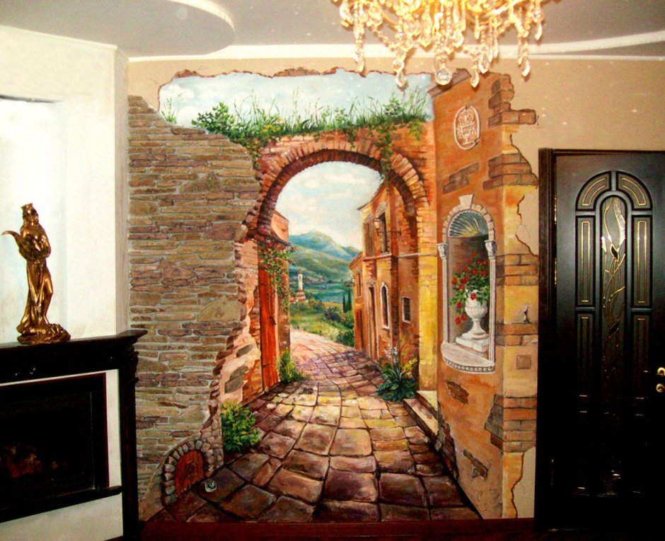 Художественная роспись стен в коридоре
