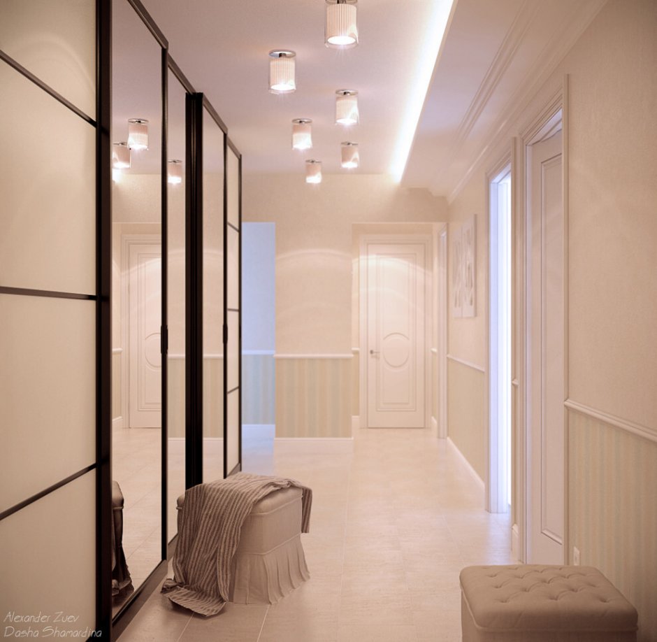 Освещение в коридоре в классическом стиле