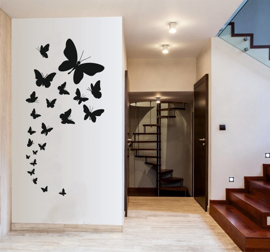 Бабочки на стене композиция