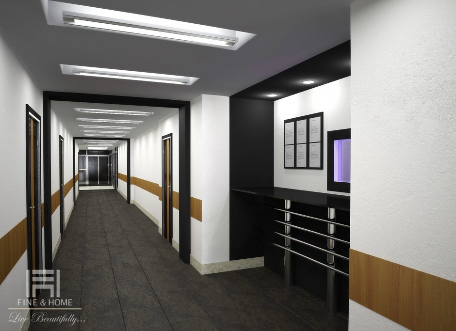 Дизайнерские коридоры офис