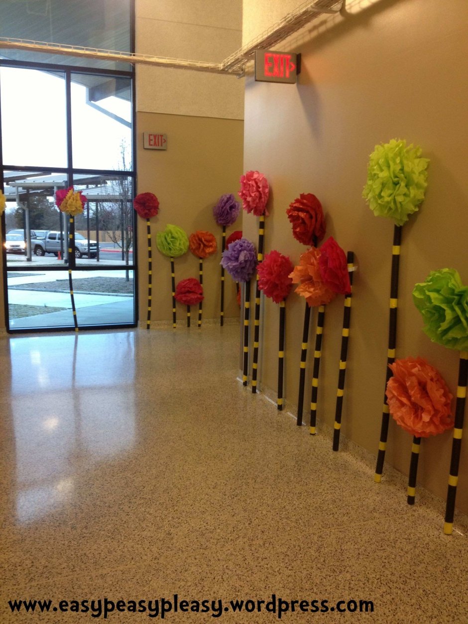 Весеннее украшение коридора в детском саду (24 фото)