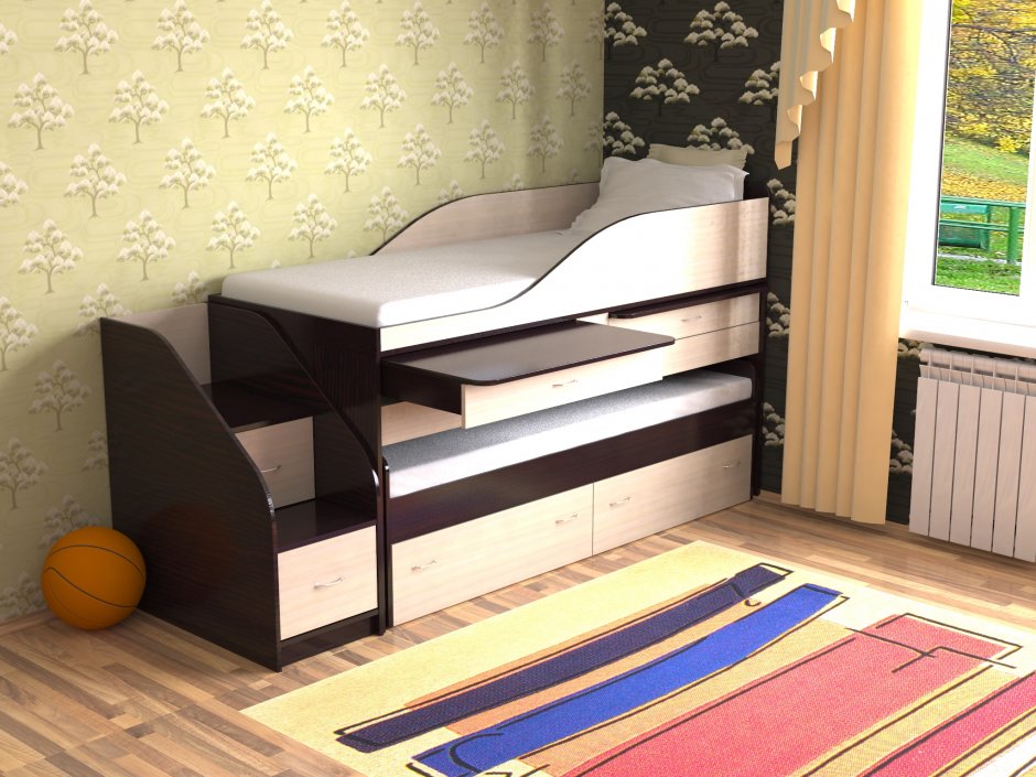 Кровать двухъярусная Мезонин мебель, дуэт-4
