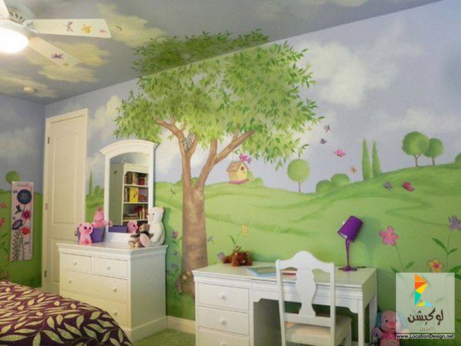 Интерьер детской комнаты с росписью
