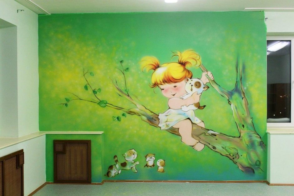 Роспись стен в детской (63 фото)