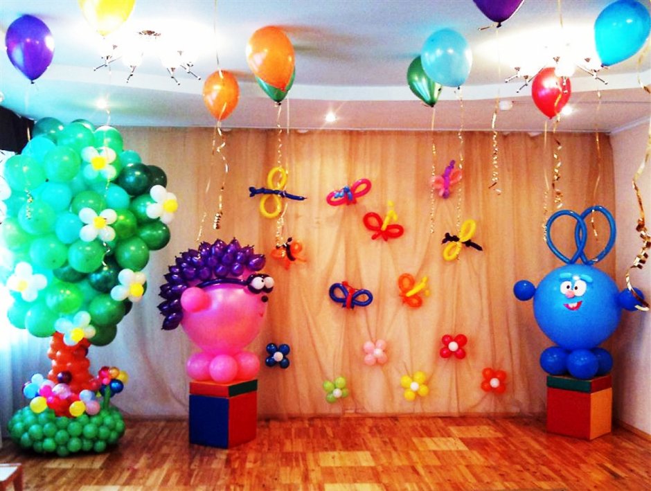 Украшение зала шарами на день рождения ребенка