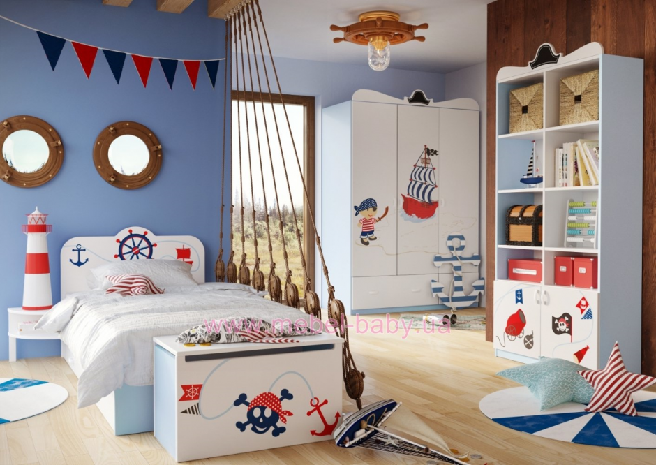 Комната в морском стиле для подростка
