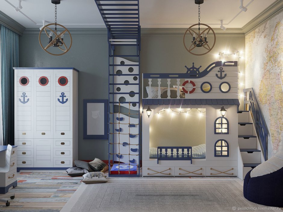 Детские комнаты в морском стиле