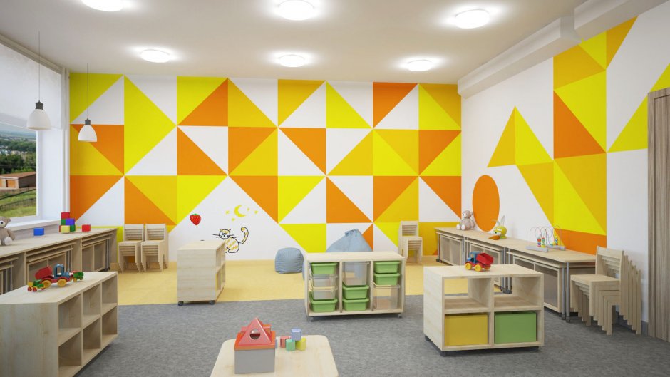 Интерьер стен в детском саду
