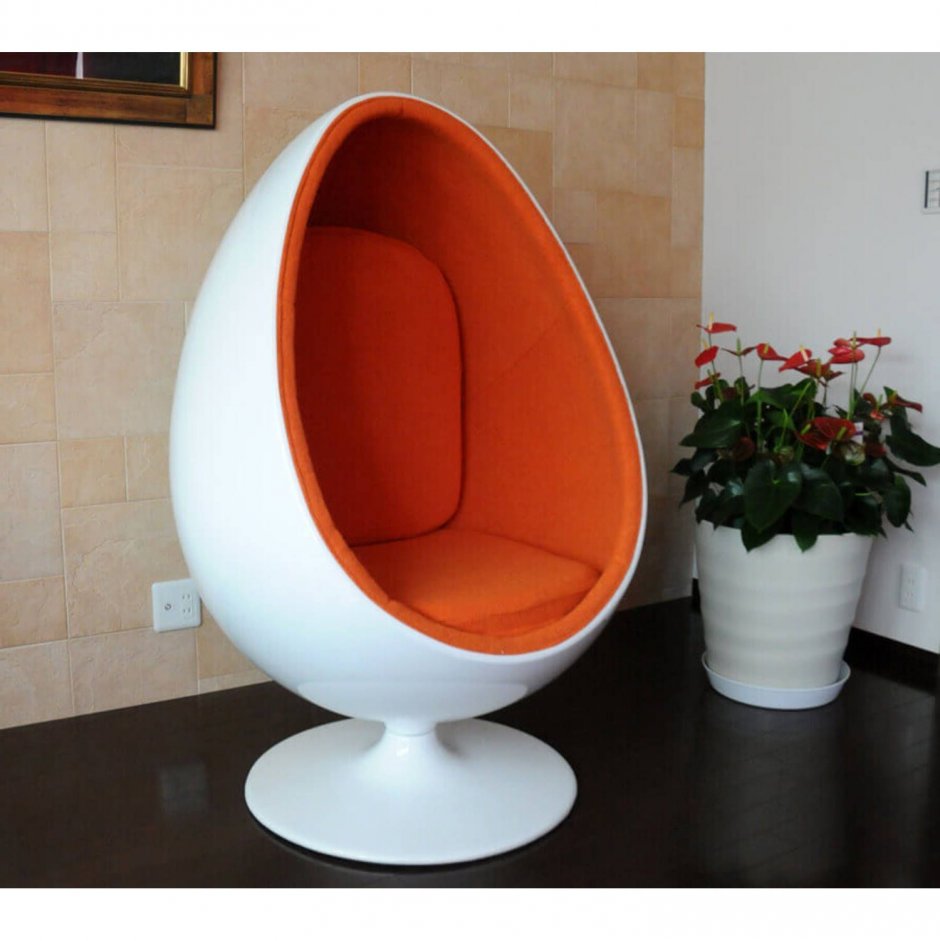 Кресло яйцо оранжевое