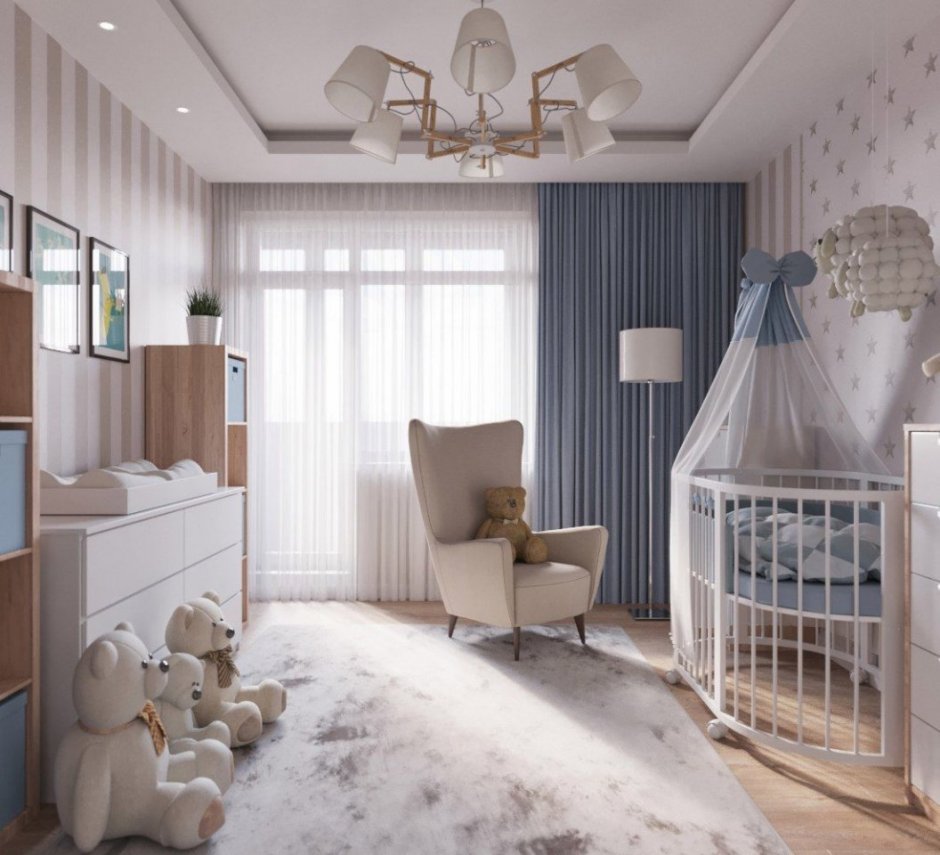 Детские дизайнерские комнаты для новорожденных