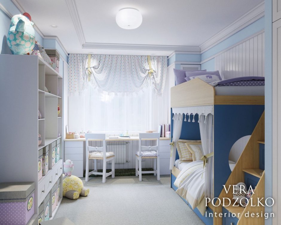 Интерьер для детской комнаты для девочек двойняшки