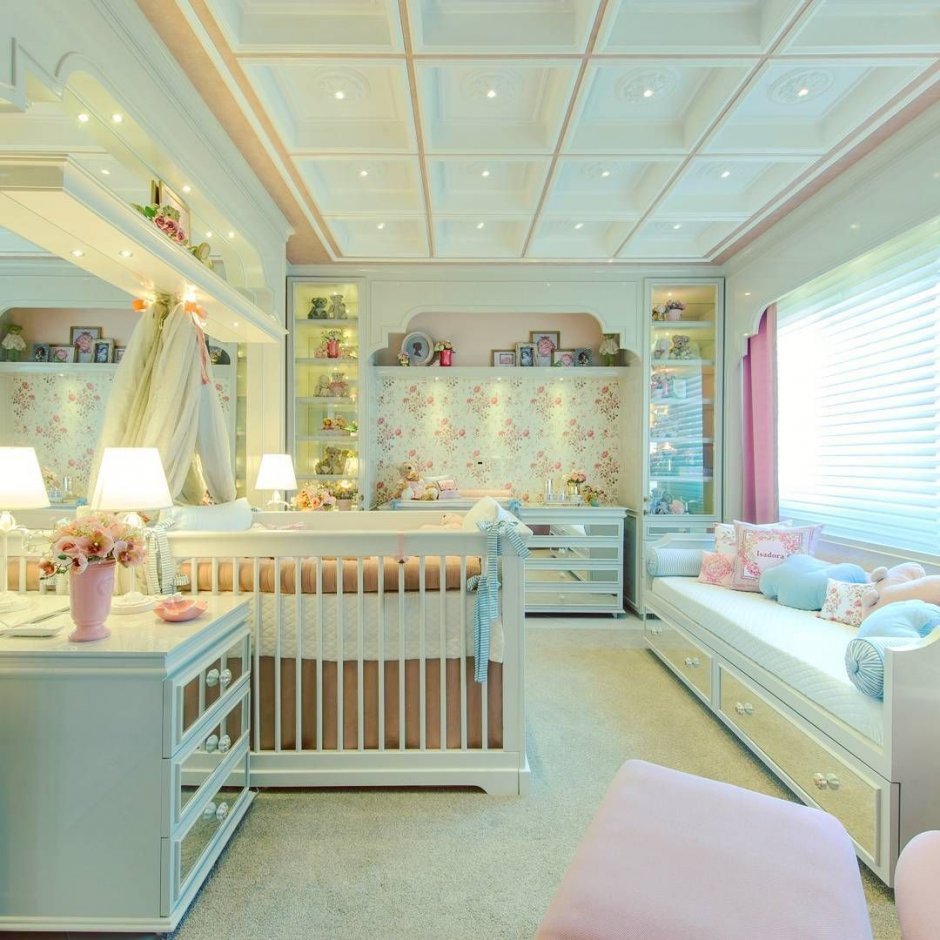 Красивая детская комната для двойняшек фон