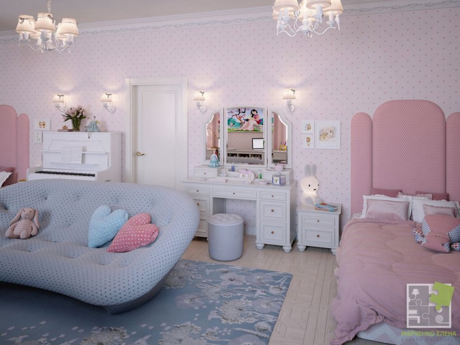 Спальня для близнецов девочек