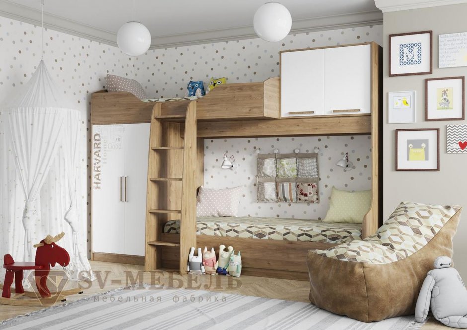 Гарвард кровать 2х ярусная св мебель