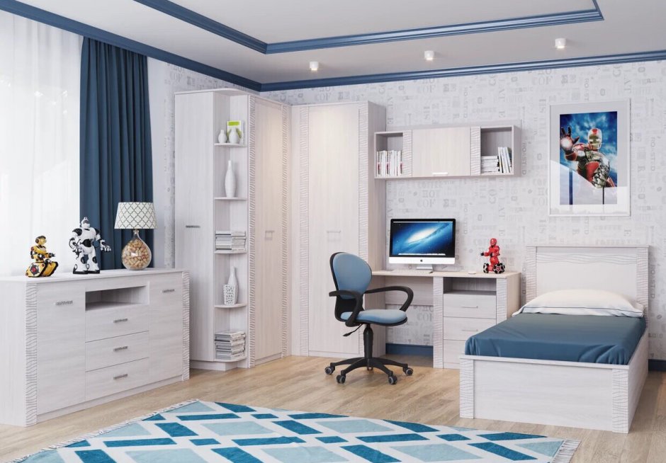 Кровать гамма 20 ясень Анкор светлый/Сандал светлый