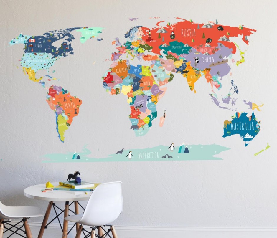 Необычные карты мира на стену