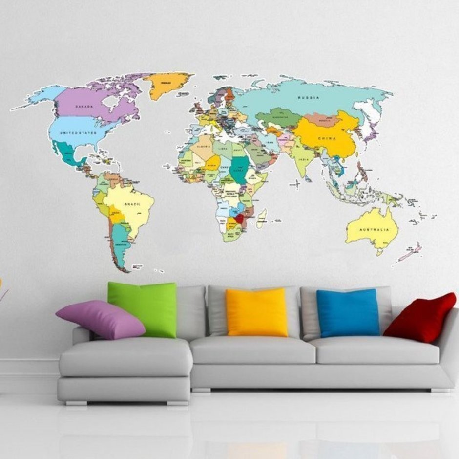 Карта мира трафарет на стену