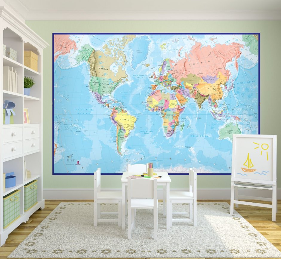 Политическая карта мира в детской