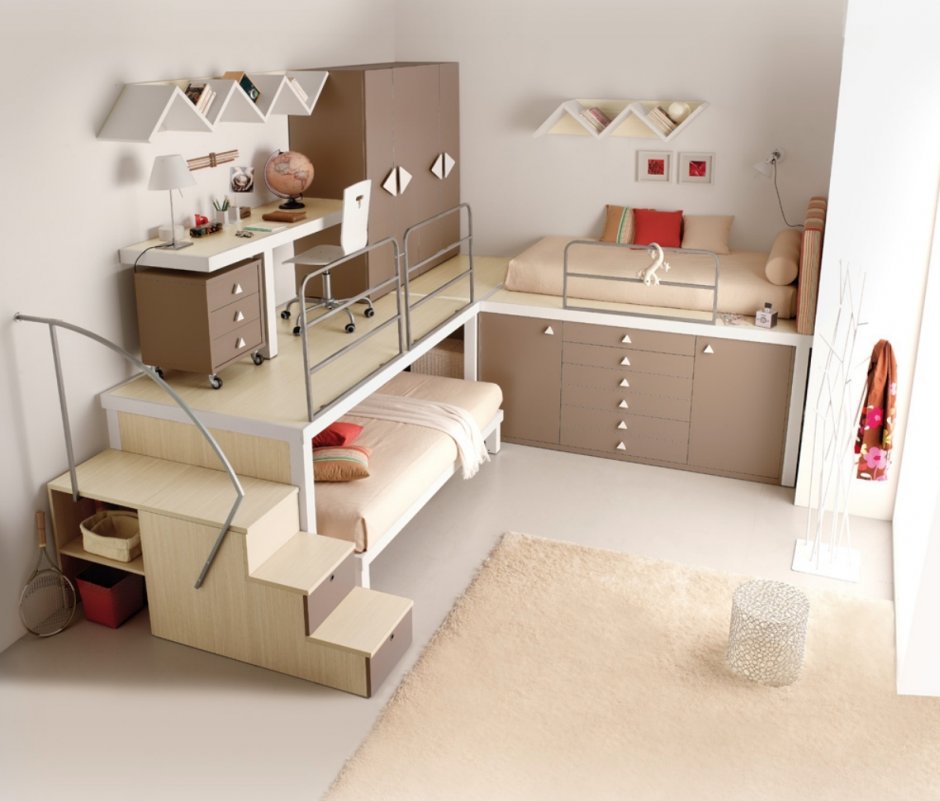 Детские комнаты с подиумом