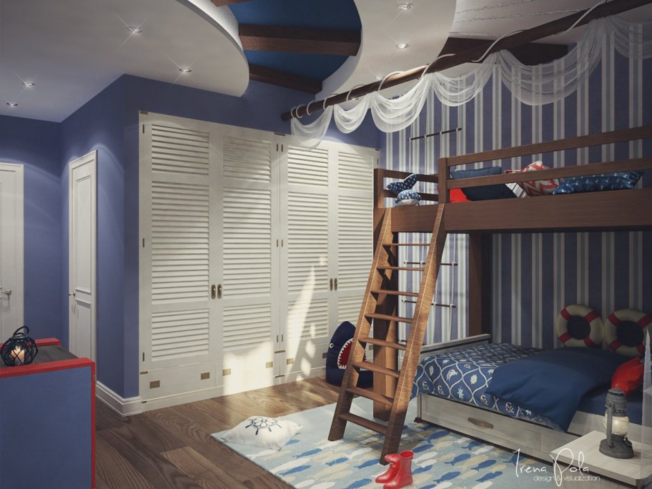 Комната для мальчика икеа в морском стиле