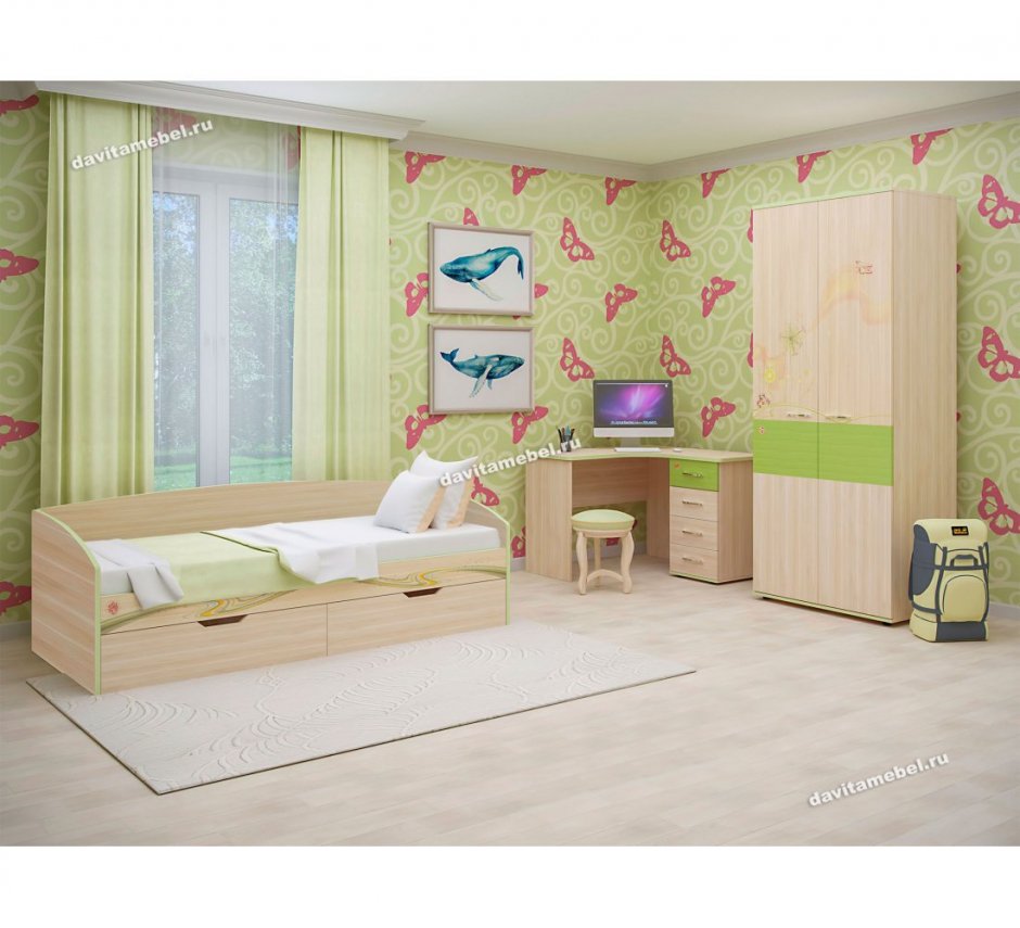 Кровать акварель детская Давита мебель