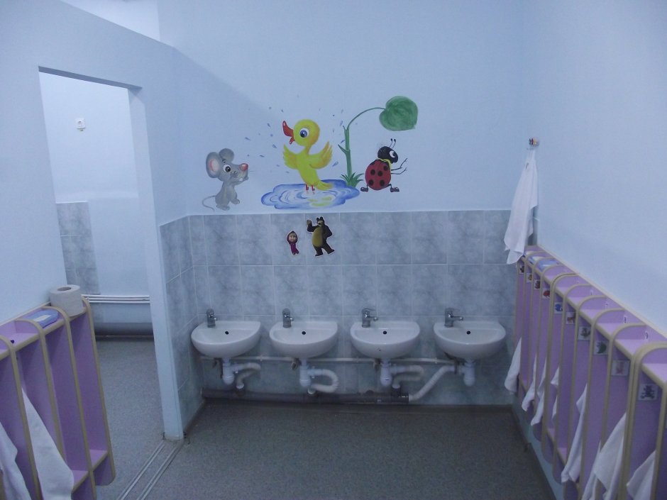 Оформление туалета в детском саду