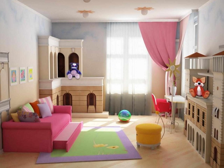 Комната в детском саду для девочек