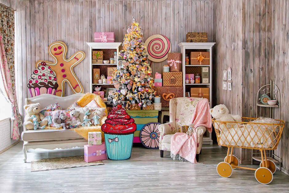 Рождественский интерьер детской