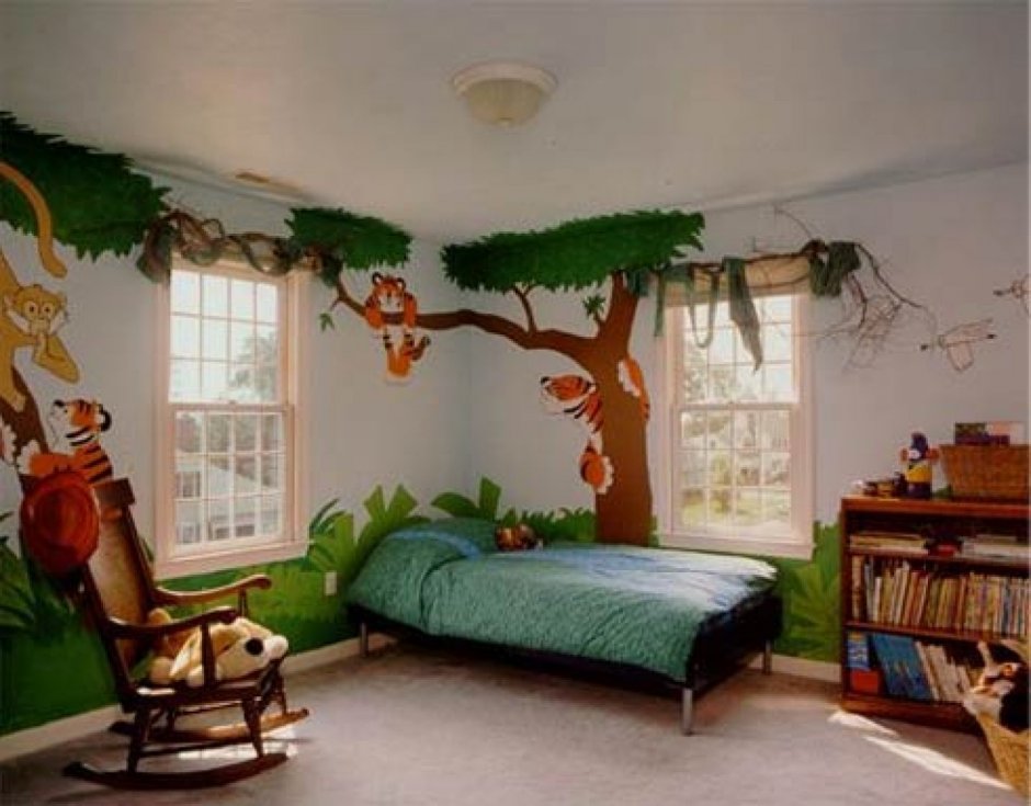 Комната для подростка в стиле леса