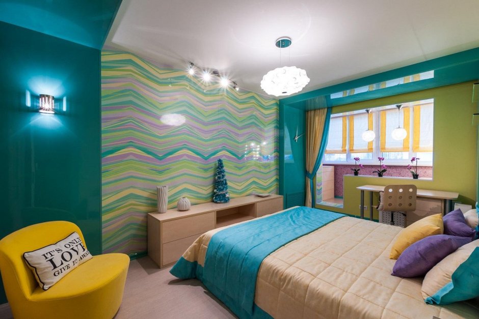 Бирюзовый в интерьере детской