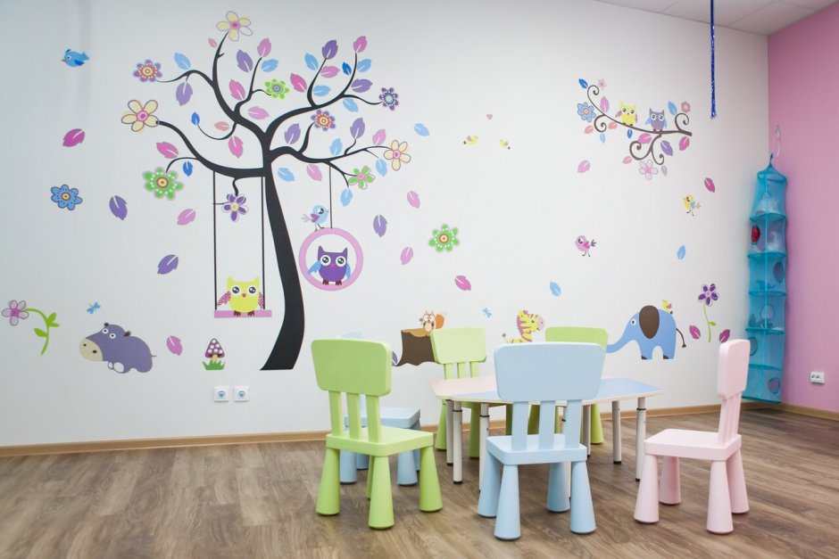 Оформление стен в центре детского творчества