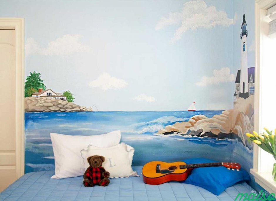 Роспись стен в детской комнате для мальчика