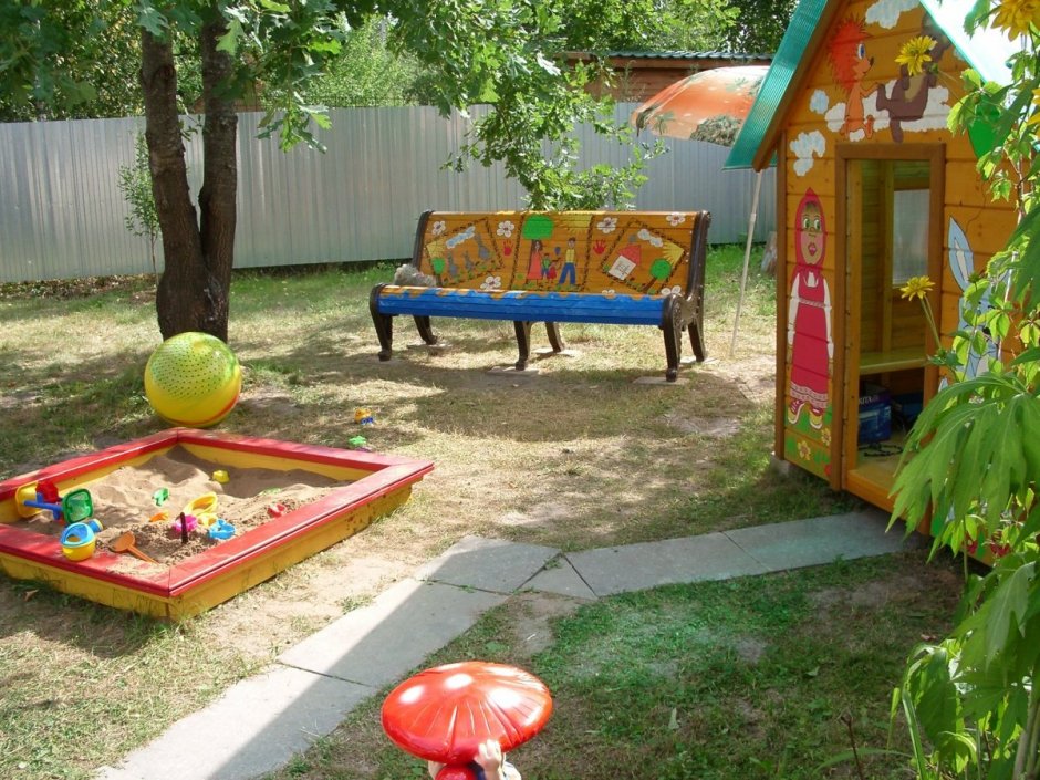 Озеленение участка детского сада