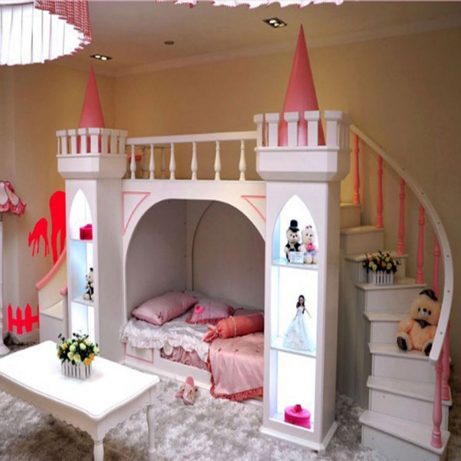 Кровать чердак замок принцессы